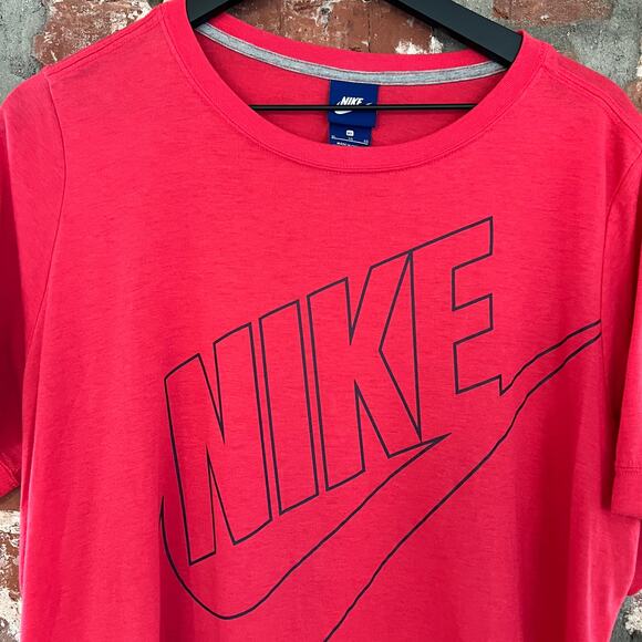 VTG 80s Nike Blue Label Men's Red SwooshT Shirt XL - Picture 1 of 4